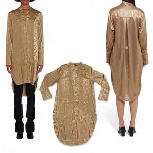 Adrienne Landau Onyx Satin Tunic Convertible Tunic Top Tan Snake Print